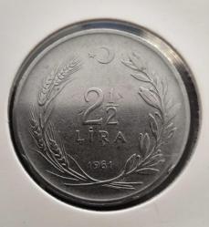 2 1/2 LİRA 1961 (NADİR YIL )