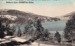 Bolu Abant Gölü ''Nilüferler Diyarı Abant'dan Selamlar'' Yazılı El Renklendirme - Şehir Tarihi - Nr.253