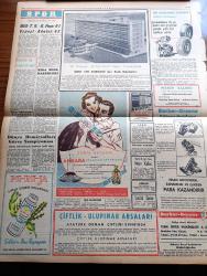 Zafer Gazetesi - 27 Şubat 1957 - Başvekil Adnan Menderes Havayı Düzeltmeye Matuf Gayretlerini Bir Kere Daha İzhar Etti - Adnan Menderes'in Memleket Hayrına Tavsiyeleri - Siyasi Komisyonun Kıbrıs Kararından Sonra Fatin Rüştü Zorlu'nun Verdiği Beyanat - Başvekil Adnan Menderes İmar Mevzuunda Geniş İzahlarda Bulundu - Nafia Vekili Ethem Menderes'in Etraflı Konuşması - Maarif Ve Ticaret Bütçeleri Kabul Edildi - Suvat Vapuru Dün Bir Yolcu Gemisine Hafifçe Çarptı - 25 Bin Liralık Rüşvet ve Şantaj Hadisesi - Ürdün Amerikan Yardımını Kabul Ediyor - Hasan Polatkan'ın 1957 Mali Yıl Bütçesine Dair Konuşması - Andaluz Santiago Bale Revüsü - Yeni Turist Polisi Şubesi İstanbul'da Faaliyete Geçti - Opera Van Gogh Yazan Orhan Remzi Yüreğir - Orhan Seyfi Orhon Köşe Yazısı - Kıbrıs Meselesi Birleşmiş Milletlerde Selim Sarper'in Verdiği Beyanat - Milli Takım Namzetleri 6  Kasımpaşa 1 - Eskişehir'de Modern Bir Stad - Ankara Makarnası - Dünya Demiryolları Güreş Şampiyonası - Güreş Takımımızın Kadrosu