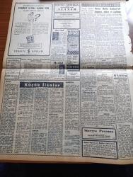 Zafer Gazetesi - 24 Şubat 1957 - Hasan Polatkan'ın Kati ve Müspet Cevapları - Milli Gelirimiz Büyük Artışlar Kaydetmiştir - 1957 Yılı Bütçesinin Fasıllarına Geçildi - Türk İtalyan Ordu Maçı Bugün - Birleşmiş Milletler Çevrelerinde Kıbrıs'a Dair Türkiye'nin Zaferi Telakki Ediliyor - Nato'ya Girişimizin 5. Yıldönümü - Geçen Hafta Ankara'da Doğum Ölüm Ve İzdivaç - Büyük Mimar Profesör Paul Bonatz'ı Anma Töreni - SAS Hava Yolları - Bir Vakko Yeniliği - Türkiye Boks Birinciliği Seçmeleri Başladı - Fenerbahçe Güneşspor'a Dün Hatasının Cezasını Vermesini Bildi 4 3 - Mustafa Ertan - Kadri Aytaç - Türkiye İtalya Ordu Maçının Kronolojisi - Bahçelievler Demet Dershanesinde Garantili Dans Dersleri - Asi Gençlik Ve Mogambo Seyran Sinemasında - Volvo Normag Traktör Kamyon Parçaları Gelmiştir - Kelepçeli Aşık Başrolde Grace Kelly Gray Grant Ulus Sinemasında