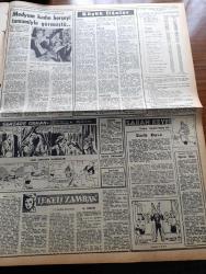 Zafer Gazetesi - 5 Ocak 1958 - Hariciye Vekili Fatin Rüştü Zorlu'nun Dün Verdiği Beyanat - Fatin Rüştü Zorlu Hükümetimiz Kıbrıs Hadiselerini Alaka İle Takip Etmektedir - Kıbrıs Bizim İçin Milli Bir Davadır - Kıbrıs Türkleri Lideri Fazıl Küçük Ada'da Türklerle Rumların Birlikte Yaşamalarını İmkan Kalmamıştır - Büyük Bir Sanayi Sergisi Hazırlanıyor - Samsun Çikolata Fabrikası Açıldı - Fazıl Ahmet Aykaç - Misket Yazan Münir Müeyyet Bekman Yazı - Radyo Ve Haberler Yazan Hikmet Münir Ebcioğlu - Yeni Pullar Bugün Satışa Çıkarılıyor - Anadolu Kaleleri Tarihi Kız Kalesi - Sovyetlerin Asya Memleketlerine Hazırlamış Olduğu Tuzak - Tıp'da Radar Terapi İsmi Verilen Yeni Bir Usul - Bulmaca - İnsan Ruhunun Hayret Verici Tarafları - Lekeli Zambak Dilimize Çeviren B. Bekdik - Sabah Keyfi Yazan Necdet Rüştü Efe - Şehzade Orhan Tarihi Aşk ve Macera Romanı - Ferdi Amcanın Maceraları Çizgi Roman - Galatasaray Fenerbahçe Şampiyonluk Karşılaması - Maçın Orta Hakemi Frederick Seipelt - Kadro Fotoğrafı