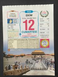 12 EKİM 2024 -TAKVİM YAPRAĞI-DOĞUM GÜNÜ HEDİYESİ-VASIF ÜLKÜ TAKVİMİ,ÇİN İN BAŞKENTİ PEKİN,YAVRUNUZA İSİM,KRİSTOF KOLOMB AMERKAYI KEŞFETTİ,1492,AYDINLANMA ÇAĞINDA,SULTANAHMET CAMİİ,ALTIN SATIRLAR