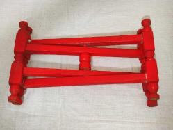 18048-ANTİKA AHŞAP YER SOFRASI SİNİ ALTI 4 AYAKLI