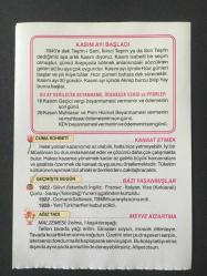 1 KASIM  2024 -TAKVİM YAPRAĞI-DOĞUM GÜNÜ HEDİYESİ-VASIF ÜLKÜ TAKVİMİ,TRABZON UZUNGÖL,YAVRUNUZA İSİM,KASIM AYI BAŞLADI,BU AY VERŞLECEK BEYANNAME,ÖDENECEK VERGİ VE PRİMLER,KANAAT ETMEK,SİLİVRİ İNGİLİZ FRANSIZ İTALYAN VİZE ÇORLU SARAY YUNAN İŞGALİNDEN KURTULDU,1922,SALTANAT SONA ERDİ,1922,YENİ TÜRK HARFLERİ KABUL EDİLDİ 1928,MEYVE KIZARTMA