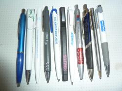 ÇEŞİTLİ FİRMA ŞİRKET PROMOSYON REKLAM TANITIM KALEMİ TÜKENMEZ KALEM KOLEKSİYONU 110 ADET