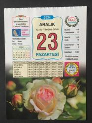 23 ARALIK 2024 -TAKVİM YAPRAĞI-DOĞUM GÜNÜ HEDİYESİ-VASIF ÜLKÜ TAKVİMİ,GÜL,YAVRUNUZA İSİM,1.MEŞRUTİYET İLAN EDİLDİ 1876,MENEMEN OLAYI 1930,LİKYA UYGARLIKLARI MÜZESİ,AHLAKİ BOYUT,MANTAR SOTE