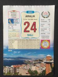 24 ARALIK 2024 -TAKVİM YAPRAĞI-DOĞUM GÜNÜ HEDİYESİ-VASIF ÜLKÜ TAKVİMİ,İZMİR,YAVRUNUZA İSİM,EDİRNEKAPI ŞEHİTLİĞİNE DEFNEDİLEN BRUNO TAUT BU MEZARLIĞA DEFN EDİLEN İLK GAYRİ MÜSLİM OLDU 1938,LİBYA BAĞIMSIZLIĞINI ELDE ETTİ 1951,HEM BAŞBAKAN HEM TARİHÇİ YAZAR,FOSFORLU CEVRİYE,FREDERICK JAMES GREGG