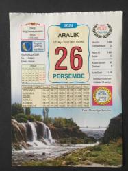 26 ARALIK 2024 -TAKVİM YAPRAĞI-DOĞUM GÜNÜ HEDİYESİ-VASIF ÜLKÜ TAKVİMİ,VAN MURADİYE ŞALALESİ,YAVRUNUZA İSİM,GENEL AF İLAN EDİLDİ 1923,ULUSLARARASI TAKVİM VE SAAT DÜZENLEMESİ KABUL EDİLDİ 1925,TİME BİR BİLGİSAYARI YILIN KİŞİSİ SEÇTİ,1982,YASEMİN KUMRAL,KALORİ,ALTIN DİZELER