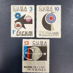 Küba / Cuba, 1966, 1. Ulusal Telekomünikasyon Forumu [Mi.Nr: CU 1246-1248] Kat.Değ: 4,30€, Damgasız / Şarniyersiz