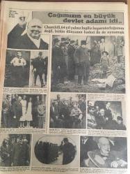 HÜRRİYET GAZETESİ 25 OCAK 1965 YIL :17 SAYI :6014---AP ye göre CHP iktidarı bırakmak niyetinde değil ---Hemşire adayı ,4 aydan beri evine gitmiyormuş ---İmamın tahrik ettiği cemaat kaymakamını  evini bastı ---Churchill Öldü: Eski İngiliz Başbakanın yanına gömülecek --- Kemiksiz kız ,18 yıl sonra tekrar Türkiye ye geldi ----Gece su kesilmesi halkı  zor durumda bırakıyor ---Radyo Programları ---Geçen sene içinde 55 bin Türk Almanya da iş buldu ----Star Plaklarında Satışa Çıktı : Erol Büyükburç ---Vietnam da 200 Budist  açlık grevi yapıyor ---Milli Takımımız Portekiz e 5-1 yenildi --Ankara :2 İstanbul :0 --Ordu Takımı Adana  D.Spor u 1-0 yendi ---Güneyin yıldızı Demirspor :Küme düşmemek için  çırpınıyorlar ----Çağımızın en büyük devler adamı idi :Churchill 64 yıl yalnız İngiliz İmparatorluğunun  değil ,bütün  dünyanın kaderi ile de oynamıştı ---Yurt dışından 10 yıldan fazla kalan elçiler merkeze alınıyor ---Churchill hayat hikayesi ---