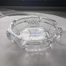 Art Deco Dökme Sekizgen Cam Küllük Vintage