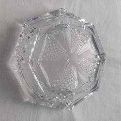 Art Deco Dökme Sekizgen Cam Küllük Vintage