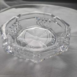 Art Deco Dökme Sekizgen Cam Küllük Vintage