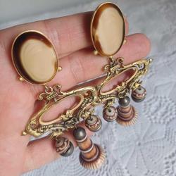 Klipsli Sallantıli Küpe Vintage