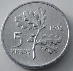 5 KURUŞ, 1975 FAO (Aile Planlaması Herkes İçin Yiyecek) ÇİL (Kapsülde)