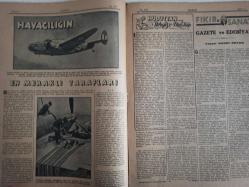 7 Gün Haftalık Aktüalite Sinema Tiyatro Müzik ve Magazin Dergisi - 12 Mayıs 1941 - Yıl:9 - Sayı:427 - Dünyada Olanlar - Çocuklar Çankaya'da - Yedigünde Bir Yeni İdeal - Düşünceler - Eski Harplerde Nüfus Kaybı - Şükrü Kaya - Havacılığın En Meraklı Tarafları - Huduttan Nergiz'e Mektup - Fikir ve Sanat - Gazete ve Edebiyat - Sadri Ertem - Nasrettin Hoca - Büyük Keşifler - Havagazı Nasıl Bulundu - Topu Kim İcat Etti - Ev Doktoru Diyor Ki - Ellerin Ehemmiyeti - Nuri Ergene - Minimini asker - Çocuklar Çankaya'da - Ölüm Yolunu Nasıl Kısaltıyoruz - Meraklı Notlar - Asma Bahçe Kuran Karıncalar - Edebiyatçılarımızı Tanıyalım - Cahit Uçuk - Behçet Yazar - Kitaplar Arasında - Garip - Arabacının Aşkı - Yusuf Ziya Atılgan - Kendinizi İmtihan Ediniz - Asude Bir İstirahat Köşesi - Büyük Memleket Romanı - Toprağa Dönüş - Ahmet Naim - Güzel Şiirler - Yedigün'ün Cevapları - Tungsram Ampul Reklamı - Arlon Saat Reklamı fotoğraf ve haberi - Tam Takım Dergi