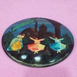 RETRO KONYA MEVLANA HATIRASI METAL PLAKA YAĞLIBOYA RESİM