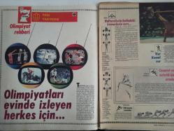 TV'de 7 Gün Haftalık Aktüalite Sinema Tiyatro Müzik ve Magazin Dergisi - 19 Temmuz 1976 - Sayı:30 - Olimpiyat Özel Sayısı - Yeni Yazı Dizisi - Güçlü erkeklerin gövde gösterisi - Müzik ile spor elele - Yüzme Olimpiyatlarla 1957'de tanıştı - Güneş Tecelli - Hedef 12 yayından kaldırılıyor mu? - Amerika'nın çılgın yasaları - Hikmet Feridun Es - Dün Nureddin Şefkati.. Bugün baba Cartwright - Giray Elmalı - Münih Olimpiyatlarının Yıldızları Bugün Ne Yapıyor? - Montreal Çayırında Güreş - Mehmet Biber - İsmail Ogan - Tevfik Kış - Ahmet Ayık - Mahmut Atalay - Gökben - Müjde Ar Posteri - Ekranın çiçeği burnunda gelini - Emine Bayraktar - Tahsin Öztin - Seyirci Gözüyle - Keloğlan'ın Dönüşü - Rüştü Asyalı - Onlar erdi muradına - Hale Soygazi, Ahmet Özhan kanunu - Neco - Neye Niyet Neye Kısmet - Hürollar ''Eskici Dede'' ile ekrana geliyorlar - Artık yayınlar doğrudan doğruya yapılacak - Tele Şaka - Domates Güzeli ''Spikoş'' değiştirdi - Füsun Önal fotoğraf ve haberi - Posterli Tam Takım Dergi