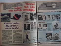 TV'de 7 Gün Haftalık Aktüalite Sinema Tiyatro Müzik ve Magazin Dergisi - 19 Temmuz 1976 - Sayı:30 - Olimpiyat Özel Sayısı - Yeni Yazı Dizisi - Güçlü erkeklerin gövde gösterisi - Müzik ile spor elele - Yüzme Olimpiyatlarla 1957'de tanıştı - Güneş Tecelli - Hedef 12 yayından kaldırılıyor mu? - Amerika'nın çılgın yasaları - Hikmet Feridun Es - Dün Nureddin Şefkati.. Bugün baba Cartwright - Giray Elmalı - Münih Olimpiyatlarının Yıldızları Bugün Ne Yapıyor? - Montreal Çayırında Güreş - Mehmet Biber - İsmail Ogan - Tevfik Kış - Ahmet Ayık - Mahmut Atalay - Gökben - Müjde Ar Posteri - Ekranın çiçeği burnunda gelini - Emine Bayraktar - Tahsin Öztin - Seyirci Gözüyle - Keloğlan'ın Dönüşü - Rüştü Asyalı - Onlar erdi muradına - Hale Soygazi, Ahmet Özhan kanunu - Neco - Neye Niyet Neye Kısmet - Hürollar ''Eskici Dede'' ile ekrana geliyorlar - Artık yayınlar doğrudan doğruya yapılacak - Tele Şaka - Domates Güzeli ''Spikoş'' değiştirdi - Füsun Önal fotoğraf ve haberi - Posterli Tam Takım Dergi