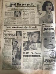 HÜRRİYET GAZETESİ 11 HAZİRAN 1967 YIL :20 SAYI :6866--Rusya nın sert ültimatomu üzerine dün akşam İsrail Ateşkes meye karar verdi ---İsrail ordusu Şam ı kuşattı ---Nasır ,istifasını geri alarak  yerinde kaldı --Rusya ,İsrail ile siyasi münasebetlerini  kesti --Beyrut ta Amerikan Haberler Merkezi Yakıldı ,Yahudilere   ait dükkanlar yağma ediliyor ---Önemli aile problemi ---Ürdünlü Abdülrezzak  yürüyerek 95 memleket gezdi ---Cumhuriyet Pavyonu --Fuar Akasyalar Aile Çay Bahçesi : Bedia Akartürk ,Dursun Salkım ,Semra Sar, Aysel Tanju ---Amerika nın savunma işleri için 70 milyar dolar harcanacak ---Yunan Kralını Edirne sınırında bir Türk gazetecisi karşıladı --İst.Spor Küme Düştü --Beşiktaş Fenerbahçe oynuyor --İlkokulların öğretmen ihtiyacı karşılandı ---Öğretmene mi yoksa müftüye mi inanayım ?--Beyaz perdenin dedikodusu bitmez ki ---Elvis :Az kalsın evlenmeyecektim--Genç kızların  erkek arkadaşı olmalı mı ?--Bir ruh doktorun yaptığı açıklama---Türk Milli Kıyafetleri ile ---