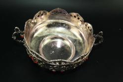 MUHTEŞEM GÜMÜŞ KAPLAMA ŞEKERLİK FULL İŞLEME DETAYLAR RESIMLERDE  (ANTİK KOLİ 16