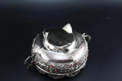 MUHTEŞEM GÜMÜŞ KAPLAMA ŞEKERLİK FULL İŞLEME DETAYLAR RESIMLERDE  (ANTİK KOLİ 16