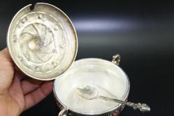 MUHTEŞEM GÜMÜŞ KAPLAMA  ŞEKERLİK FULL İŞLEME DETAYLAR RESIMLERDE  (ANTİK KOLİ 16