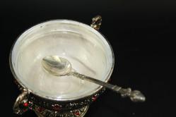 MUHTEŞEM GÜMÜŞ KAPLAMA  ŞEKERLİK FULL İŞLEME DETAYLAR RESIMLERDE  (ANTİK KOLİ 16