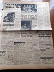 Ulus Gazetesi - 6 Mart 1959 - Amerika İle İşbirliği Anlaşması İmzaladık - Et Şeker Devlet Demir Yolları Ücreti Ve Çaya Zam Söylentisi - Barıkan Otel Pavyonunda Bursa'nın Ünlü Terzisi Şahap Aybar'ın Terzisi - Yakup Kadri Karaosmanoğlu Köşe Yazısı - Esenboğa'da kurban Kesme Törenleri - Bir Suriye Lirasının Karşılığı 357 Kuruş - Londra Anlaşmasından Sonra Kıbrıs'ta Genel Af İlan Edilmiştir - New York'ta Bir Türk Minyatür Sergisi Açıldı - Tarihte Bugün Ömer Seyfettin'in Ölümü - Kuklalar Yazan Oktay Verel Yazı Dizisi - Bozuk Ekmek İmal Etmekten İki Fırın Daha Kapatıldı - Ağrı Pilav Gecesi Yapılacak - Little Rock'da Bir Islah Evinde 17 Zenci Çocuk Yanarak Öldü - Diktatörlük Ve Basın Yazan Ragıp Ferit Serav - İstanbul Tekstil İşçilerinin Teşebbüsü - Ankara'da Sinemalar Ve Tiyatrolar Programı - Dikbaş Eğikbaş Karabaş Çizen Eflatun Nuri - Memetle Memet Yazan Ve Çizen Tonguç Yaşar - Fenerbahçe Dün Modayı 54 51 Yendi - Hacettepe Ve Ankaragücü Takımı Dün İstanbul'a Gitti - Chevrolet Kamyonları