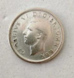 İngiltere 6 Pence 1943 Gümüş  2,78 gr. ÇÇT (4)