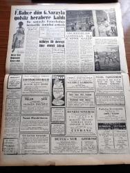 Ulus Gazetesi - 19 Ocak 1959 - Karayolları Bütçesi Görüşmesinde Programsız Çalışma Tenkidlere Uğradı - Kasım Gülek Dün Strazburg'a Hareket Etti - Paris Bölgesi Sular Altında - Eoka Yeniden Tedhişe Başlayacağını Bildirdi - Hereke Dokuma İşçileri Sendikası Kongresinde İşçiler Hayat Pahalılığından Şikayet Etti Ve Grev Hakkı İstedi -  Türklüğü Tahkir Eden Yorgo Otis'in Akıl Hastası Olduğu Sanılıyor - Türk Amerikan Derneğinde Açılan Tasarlanan Türkiye Adlı Sergiden Bir Görünüş - Ünlü Yıldız Eva Bartok Bombay'da -  Kimya Mühendisimiz İnci Miller Uluslararası Birincilik Kazandı - Kuklalar Oktay Verel Yazı Dizisi - Tarihte Bugün Edgar Allan Poe'nin  Doğumu - Kaçak Viski Ve Dolar Bulundu - Sana Yağ - Mustafa Ekmekçi - Dikbaş Eğikbaş Karabaş Çizen Eflatun Nuri - Memetle Memet Yazan Ve Çizen Tonguç Yaşar - Fenerbahçe Dün Galatasarayla Golsüz Berabere Kaldı - Gül Çiray Gazi Koşusunda Rakipsizdi - Basketbol Ligi'nde Mülkiye İlk Devreyi Lider Olarak Bitirdi - San Francisco Ballet