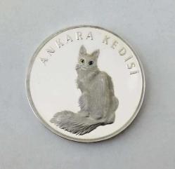 Ankara Kedisi Gümüş Hatıra Para 2005 - 23.33gr (ORJİNAL DARPHANE KİTİ İÇERİSİNDE GÖNDERİLECEKTİR)