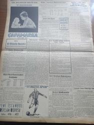 Yeni İstanbul Gazetesi - 19 Mayıs 1955 - 19 Mayıs'ın 36. Yılı Bugün Kutlanıyor - Makarios Kahire'ye Gidiyor - Meclis Kiraların Tahdidine Dair Tasarının Tümünü Kabul Etti - Amerikan Başkanı Eisenhower Sovyetlere Karşı İhtiyatlı Olacağız Diyor - Fuat Köprülü'nün Devlet Vekilliğine Tayini Anayasanın 49. Maddesine Aykırıdır - İstanbul'a Gelen Nato Koleji Heyeti Başkanı Mareşal Darwal