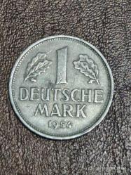 Almanya 1954 G 1 mark 5.48g (çok çok nadir araştırınız)