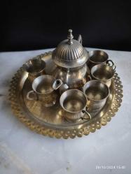 Eskilerden PİRİNÇ ZEMZEM TAKIMI KABE TEMALI TEPSİ KALEM İŞCİLİKLİ