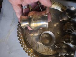 Eskilerden PİRİNÇ ZEMZEM TAKIMI KABE TEMALI TEPSİ KALEM İŞCİLİKLİ