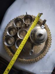 Eskilerden PİRİNÇ ZEMZEM TAKIMI KABE TEMALI TEPSİ KALEM İŞCİLİKLİ