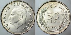 TÜRKİYE CUMHURİYETİ 50 LİRA 1985 ÇİL(-) KONDİSYON.