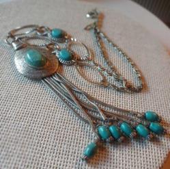 Uzun Firuze Kolye,püsküllü