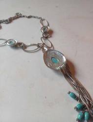 Uzun Firuze Kolye,püsküllü