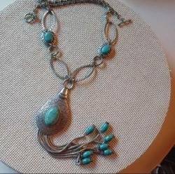 Uzun Firuze Kolye,püsküllü