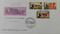 1963 CUMHURİYET'İN 40.YILI PTT İLK GÜN ZARFI BB1R ÇOK NADİRDİR