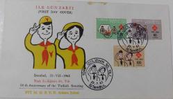 1962 TÜRK İZCİLİĞİNİN 50.YILI PTT İLK GÜN ZARFI VV1A ÇOK NADİRDİR