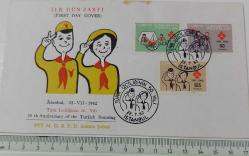 1962 TÜRK İZCİLİĞİNİN 50.YILI PTT İLK GÜN ZARFI VV1A ÇOK NADİRDİR