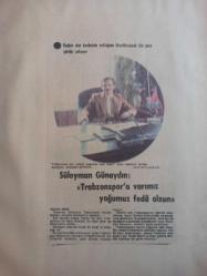 19 Nisan 1982 - Ekrem Günalp - Ağustos ayında yapılacak jübilesi ile yeşil sahalardan ayrılacak - Süleyman Günaydın: ''Trabzonspor'a varımız yoğumuz feda olsun'' dedi fotoğraf ve haberi - Tek Yaprak Arkalı Önlüdür