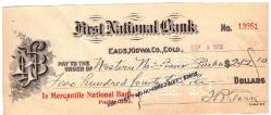 AMERİKAN FIRST NATIONAL BANK  EADS KIOVA COLORADO 1910 ÖZEL BASKI