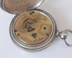 Antika WALTHAM 18s  7J  Broadway  Coin Silver 900 Gümüş  Cep Saati  Eksikleri var 1883