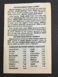 11 EKİM 2007 -TAKVİM YAPRAĞI-DOĞUM GÜNÜ HEDİYESİ-FAZİLET TAKVİMİ,MUDANYA KONFERANSI VE MUDANYA MÜTAREKESİ,1922,BAYRAM NAMAZI NASIL KILINIR,BAYRAM GECELERİ NE YAPMALI