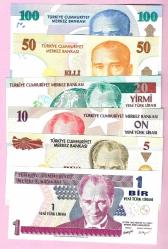 TURKEY 1-5-10-20-50-100 YTL 2005 UNC  (TK16 632) ÇİL