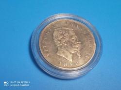 1870 İTALYA  5 LİRET VITTORIO EMANUELE II (Gümüş)